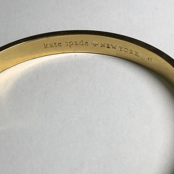 Kate Spade Rise Above Bangle Bracelet Gold Tone Enamel Pink - Picture 4 of 5